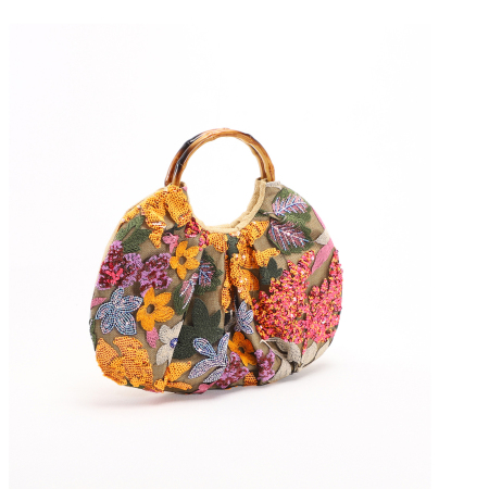 Sacs à main pour femmes de la série Luxe Sweet Flower Sequin Beads (les motifs floraux sont découpés aléatoirement)