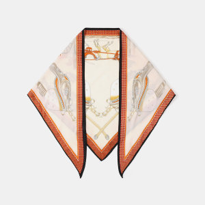 Écharpes D'Été Pour Femmes En Polyester Orange À Motif Dessin Animé Élégant, Collection Romantique h5