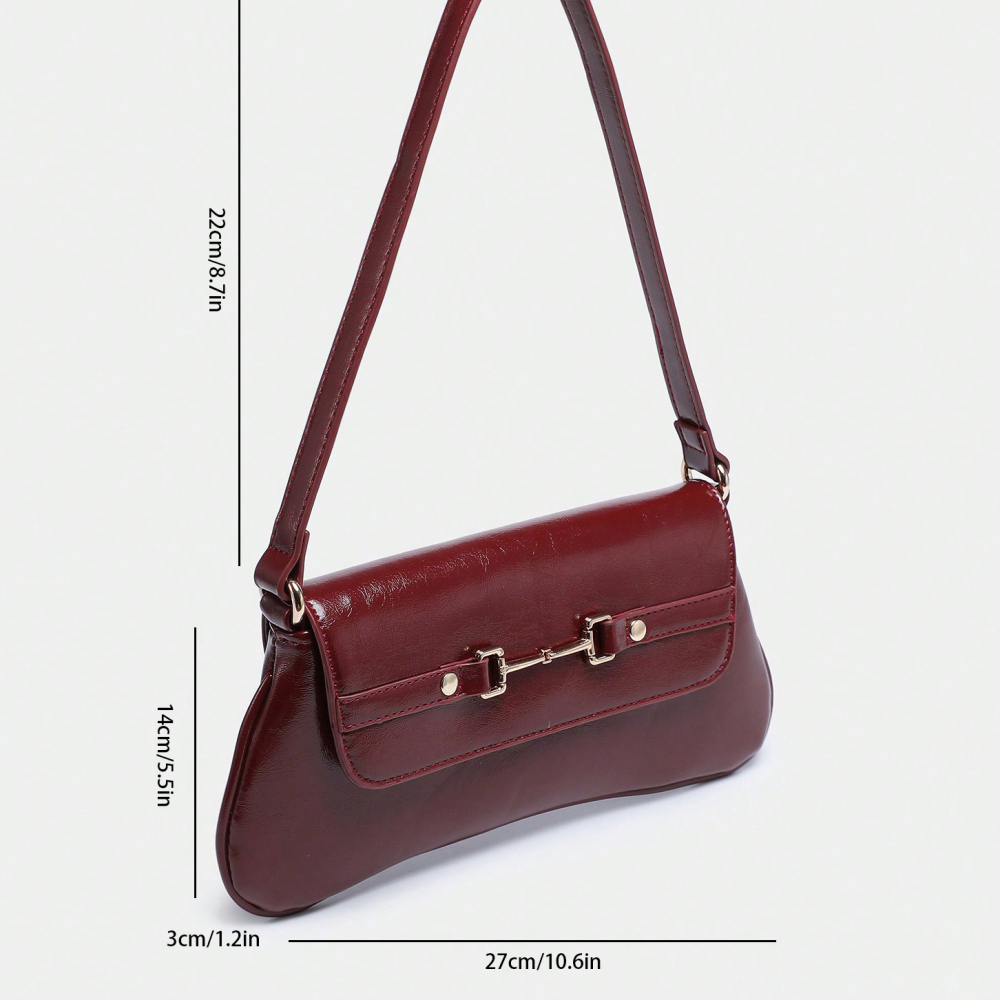 Sacs À Bandoulière Élégants En Pu Uni De La Série Simple Pour Femmes Image3