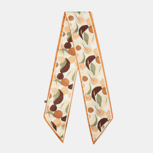 Écharpes D'Été Élégantes En Polyester Orange À Motifs Variés, Collection Romantique, Pour Femmes h5 Image3