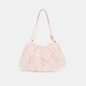 Sac À Bandoulière En Fourrure Pour Femme, 1 Pièce, Couleur Unie, Avec Nœud h5 Image4