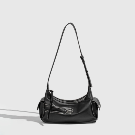 Sac bandoulière femme style punk simple à rivets en PU (1 pièce)