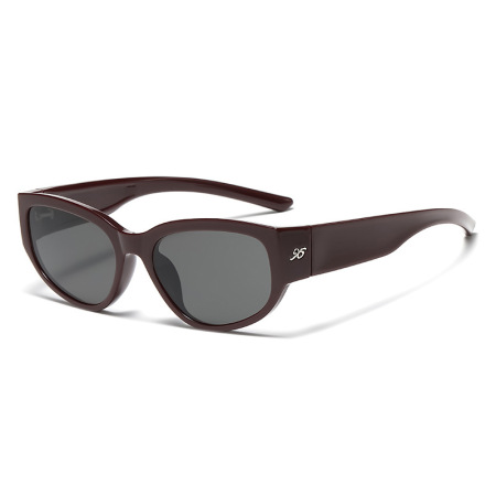 Lunettes de soleil femme à monture large, élégantes et décontractées, de couleur unie
