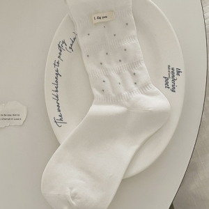 Chaussettes Mi-Mollet À Pois Sportifs Et Étiquettes En Tissu À Lettres h5 