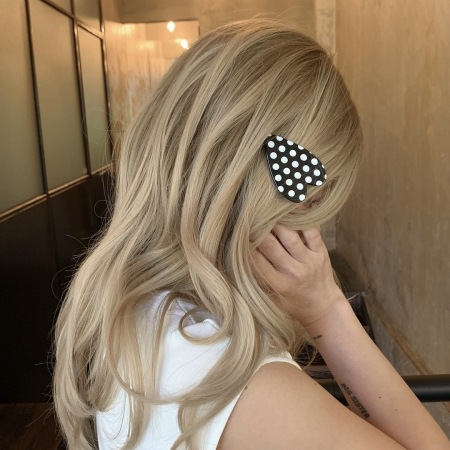 Pinces à cheveux classiques en acétate à pois et en forme de cœur pour femmes 2
