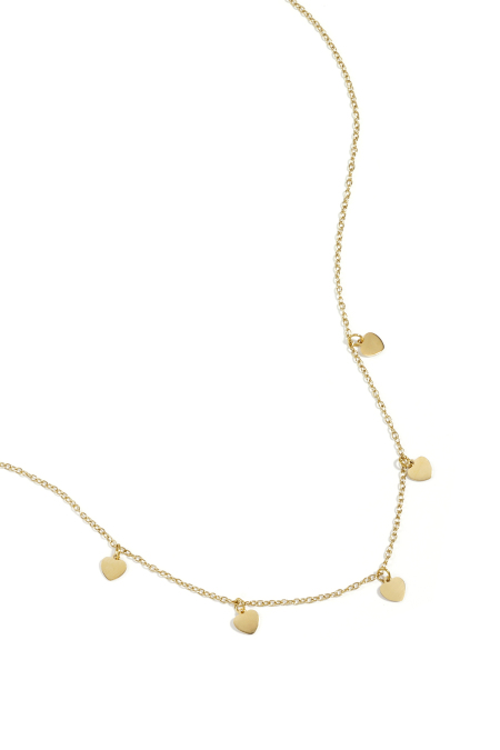 collier simple avec pendentifs coeur - doré