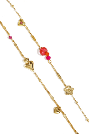 Bracelet Orné De Cœurs De Fleurs Et De Perles h5 Image3