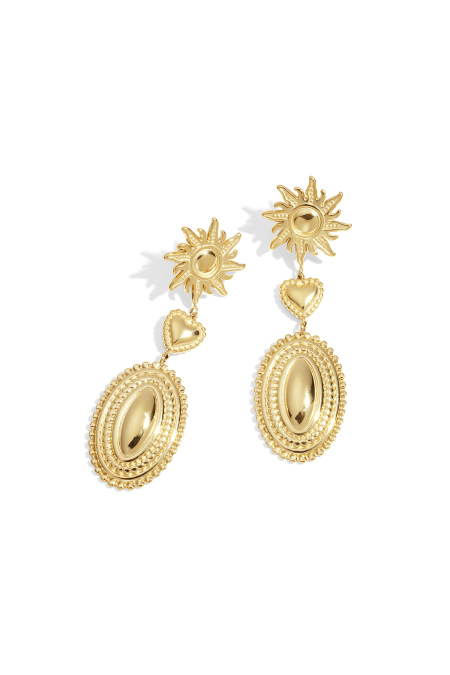 J'adore les boucles d'oreilles pendantes soleil