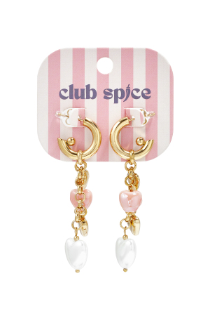 Boucles D'Oreilles Avec Breloques En Forme De Cœur Et Perles h5 Image3