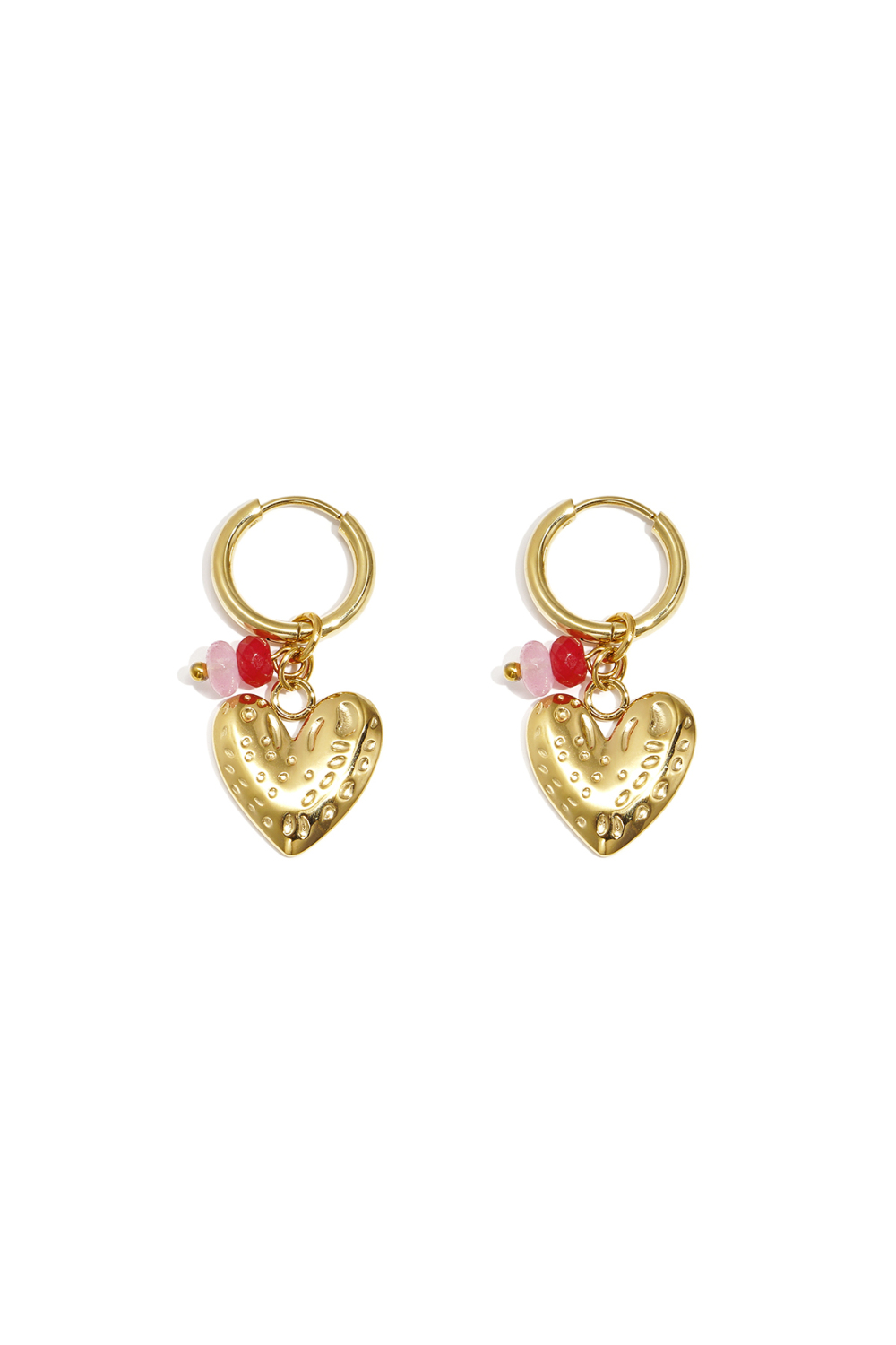 Boucles D'Oreilles Avec Cœur Et Perles 