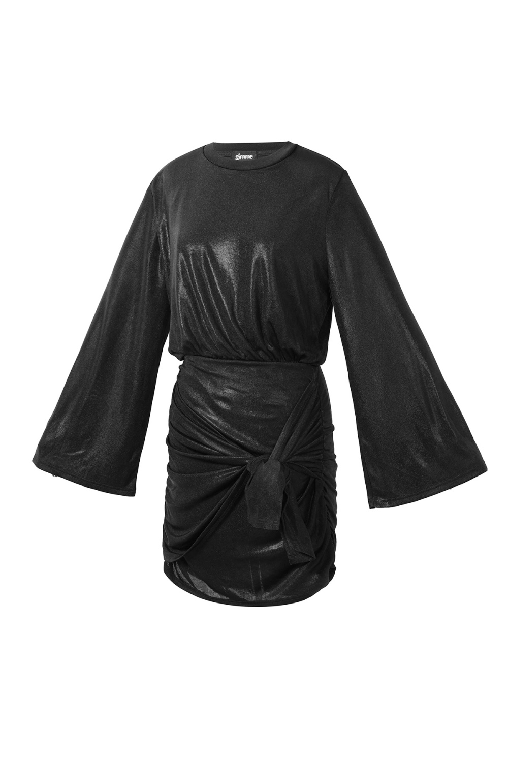 Tissu Polyester Tissé Robe Mini Femme Élégante À Lien h5Image2