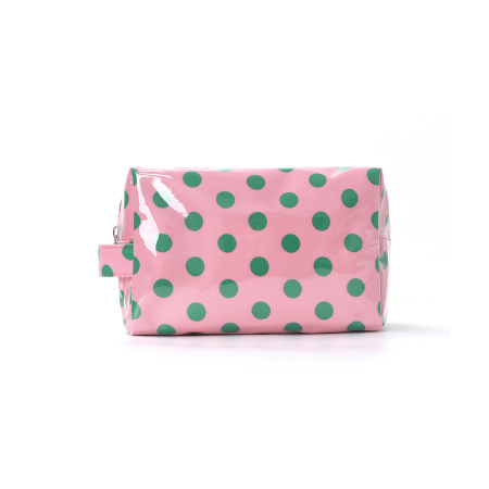 Trousses à maquillage pour femmes en PVC à pois multicolores