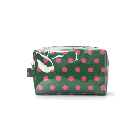 Trousses à maquillage pour femmes en PVC à pois multicolores 2