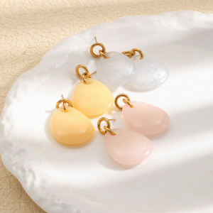 Boucles D'Oreilles Pendantes Simples En Acrylique Pour Femmes h5 Image4