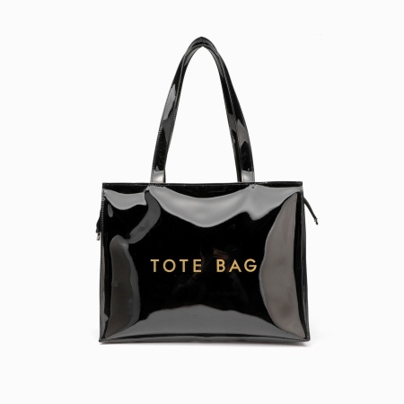 Sac fourre-tout femme en PVC à motif lettres style bureau