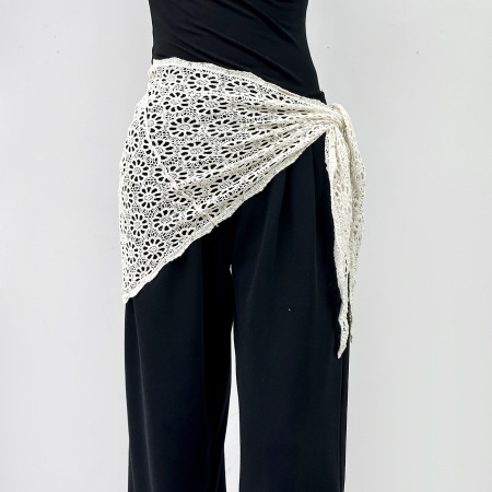 Bandana pour femme ajouré à motif de fleur de coton