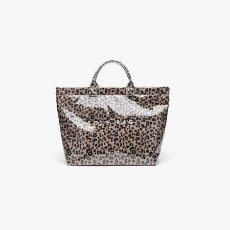 Sac cabas femme en PVC imprimé léopard style streetwear