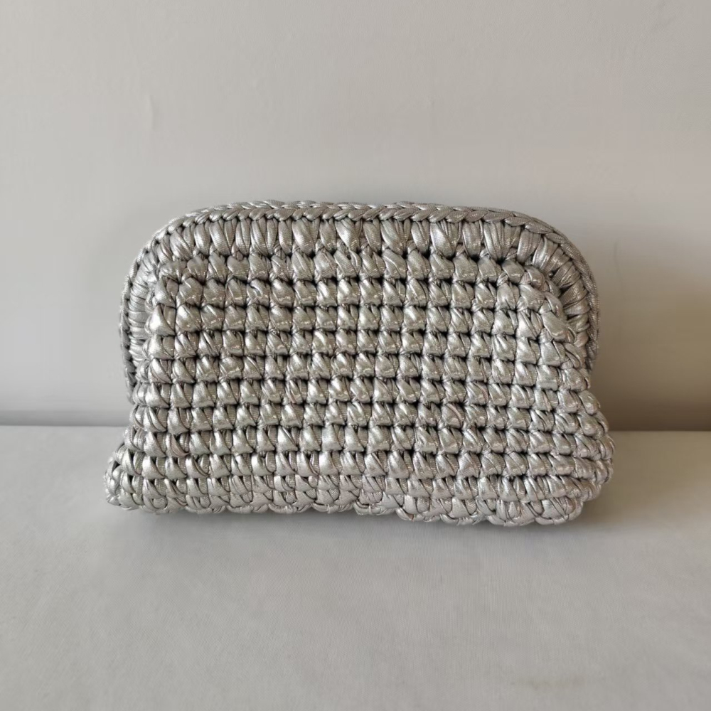 Pochettes Pour Femmes Tissées, Couleur Unie, Style Parisien Chic