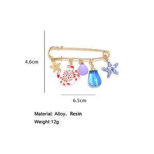 Broches En Résine En Forme D'Étoile De Mer, Style Vacances Océaniques h5 