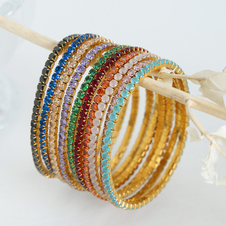 Bracelet chaîne luxueux pour femme en acier inoxydable, étanche, couleur or, orné de zircon.