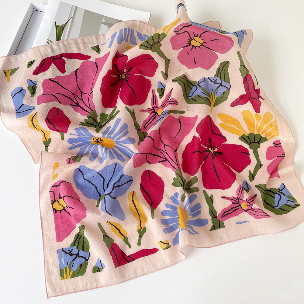Écharpes D'Été En Coton Style Océan Pour Femmes Image4