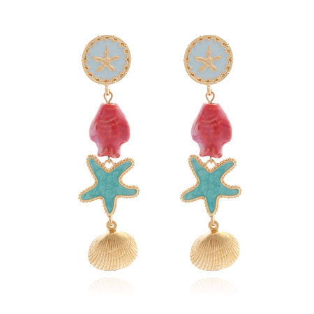 Boucles d'oreilles pendantes pour femme, style océanique, motif étoile de mer, en alliage, collection romantique