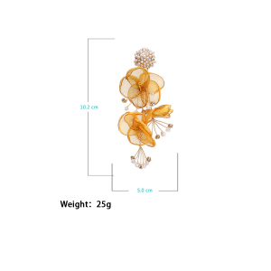 Boucles D'Oreilles Pendantes Pour Femme, Collection Romantique, Motif Floral, Strass Et Perles Artificielles h5 