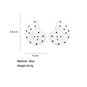 Boucles D'Oreilles Puces Pour Femmes, Motif Coquillage Et Pois, Style Océanique h5 