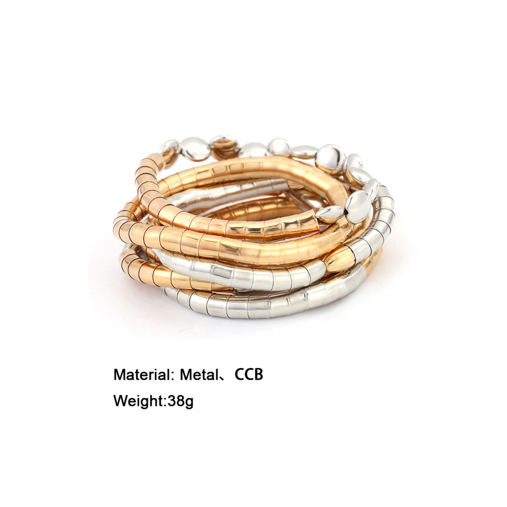 Ensembles De Bracelets Luxueux Pour Femmes, En Fil Uni Couleur Or Ccb 