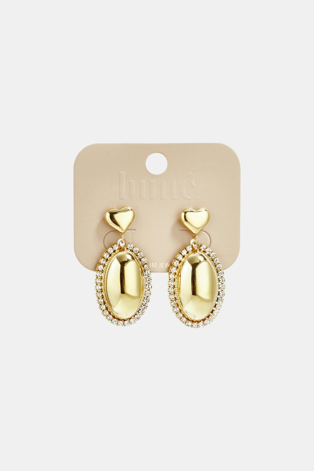 Boucles D'Oreilles Imposantes Avec Un Pendentif Ovale Entouré De Pierres Image5
