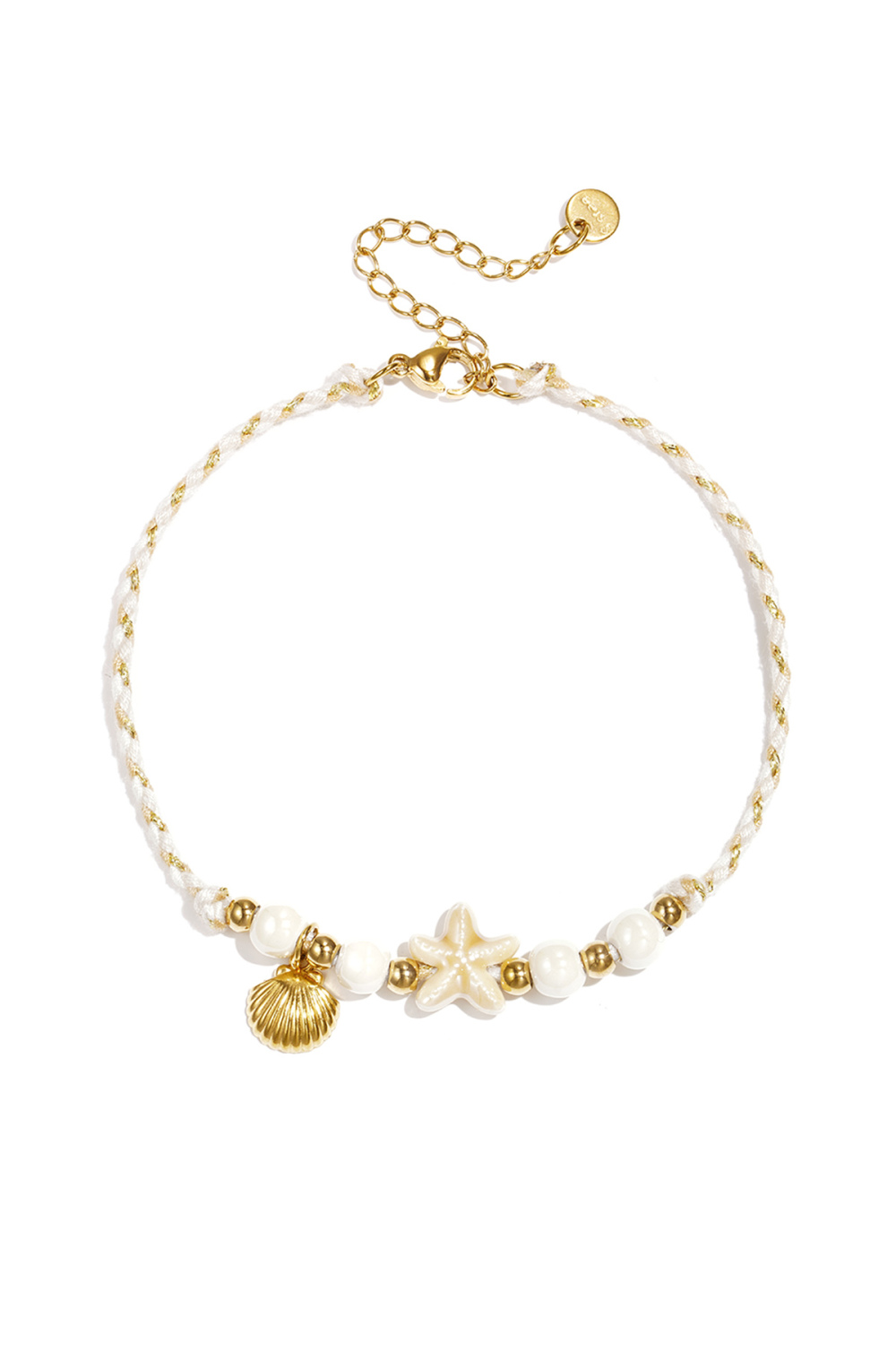 Bracelet De Cheville À Motif De Corde Et D'Étoile De Mer, Collection Vacances/Plage/Romantique Pour Femmes. 