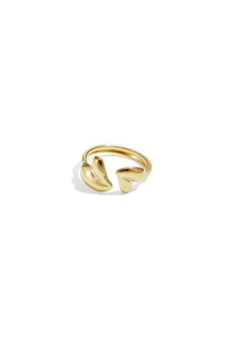 Bague ajustable ornée de cœurs aux formes ludiques