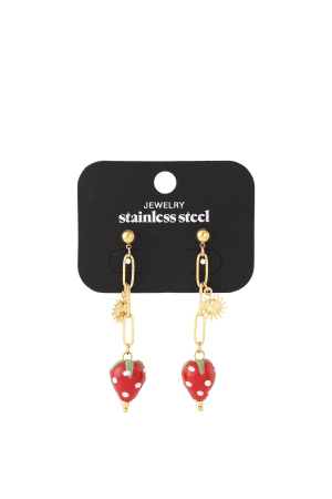 Boucles D'Oreilles Soleil Fraise h5 Image4
