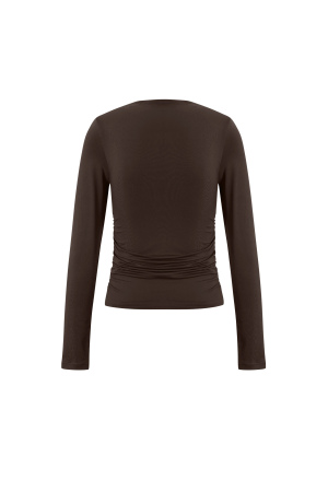 Pull En Nylon Tricoté Femme Manches Longues Basique Couleur Unie h5 Image3