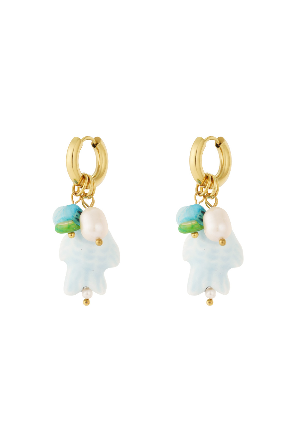 Boucles D'Oreilles Poisson Et 2 Perles h5Image3