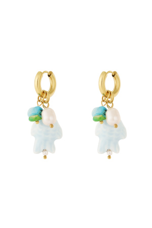 Boucles D'Oreilles Poisson Et 2 Perles h5 Image3