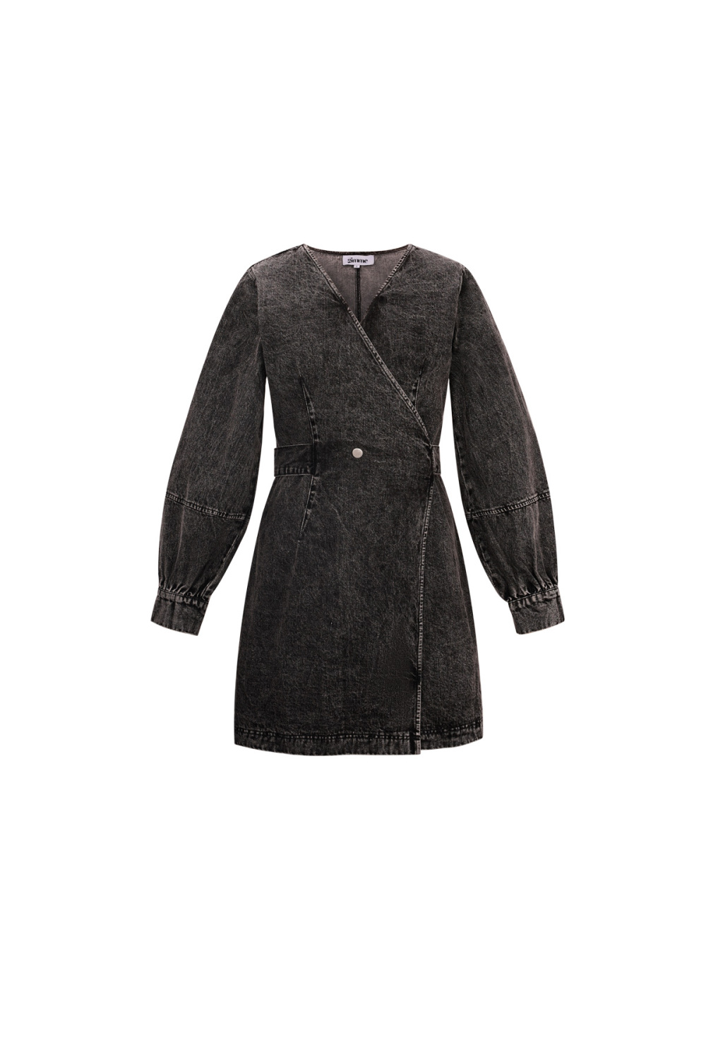 Coton Robe Mini Femme Style Wrap Fermeture À Double Bouton 