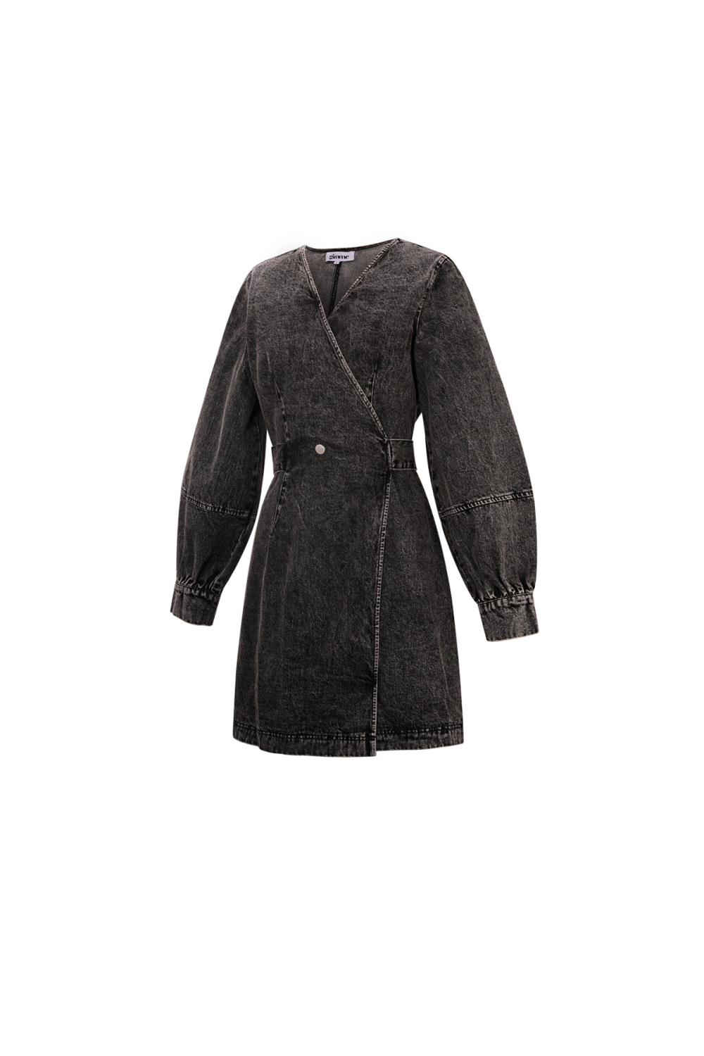 Coton Robe Mini Femme Style Wrap Fermeture À Double Bouton Image5