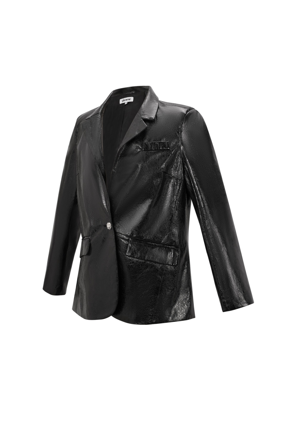 Veste En Cuir Pu Pour Femme Ensemble Avec Finition Brillante Image2