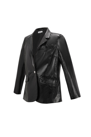 Veste En Cuir Pu Pour Femme Ensemble Avec Finition Brillante h5 Image2