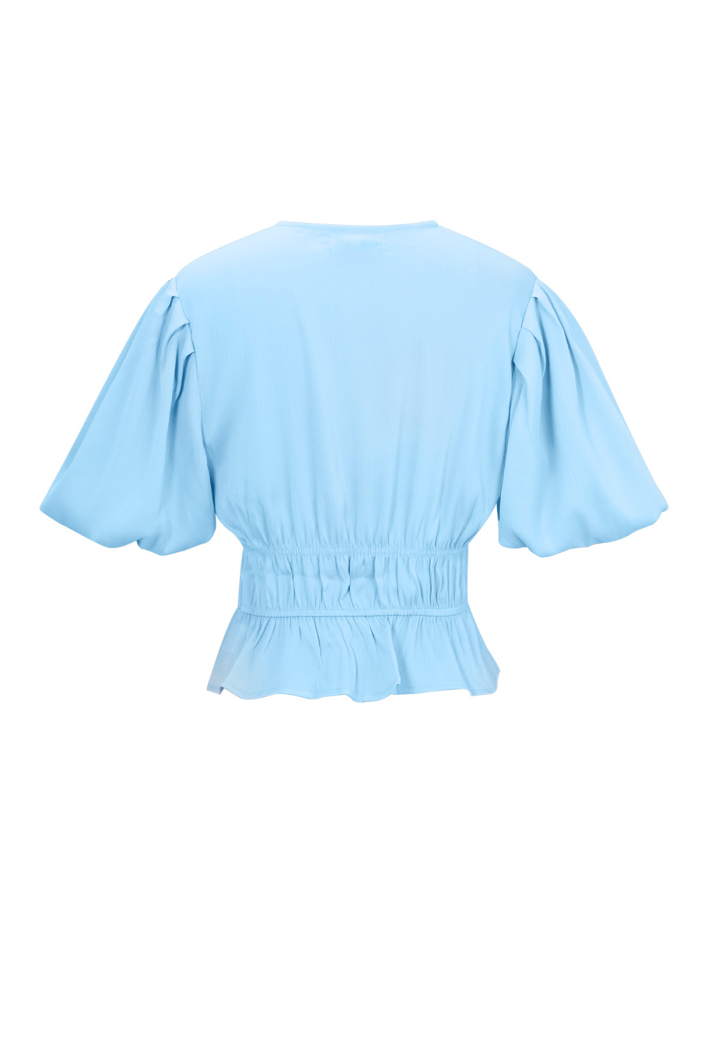 Polyester Femme Haut Manches Courtes Manches Ballon Ceinture À Lacets Image3
