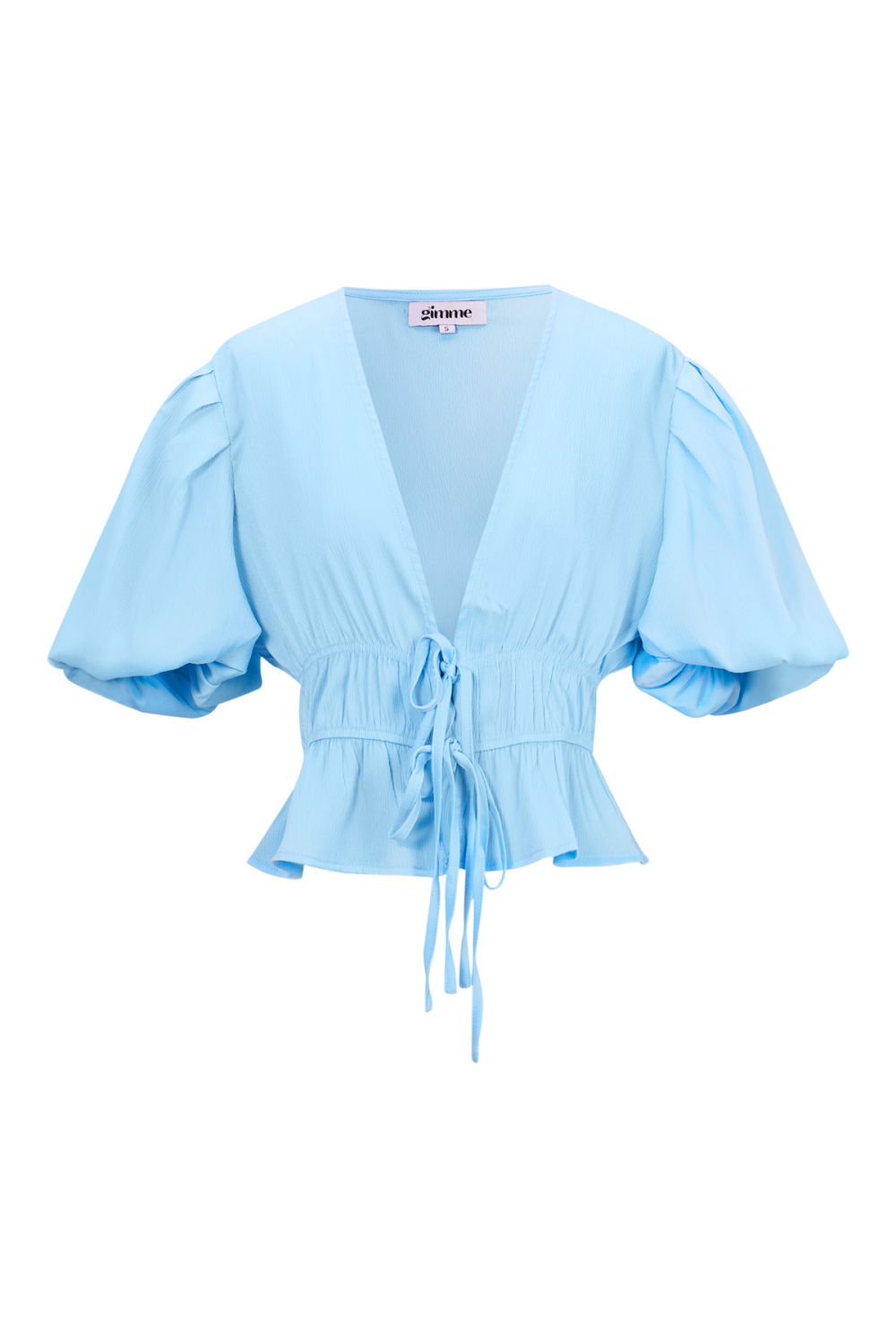 Polyester Femme Haut Manches Courtes Manches Ballon Ceinture À Lacets 