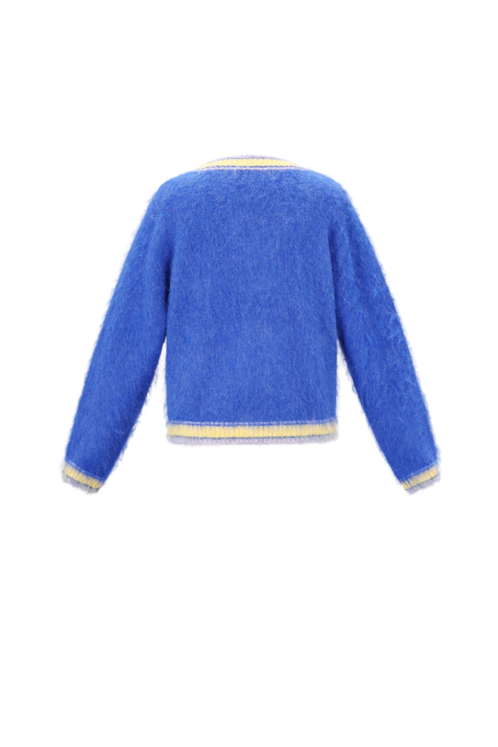 Pulls En Maille Fibre De Polyester Pour Femmes Col En V Décontracté Contraste De Couleurs Image3