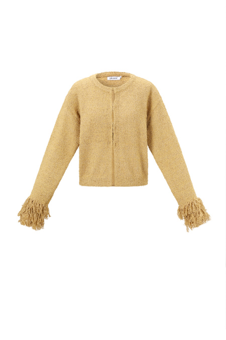 Cardigan Tricoté Fibre de Polyester Femme Décontracté Couleur Unie Automne/Hiver 2