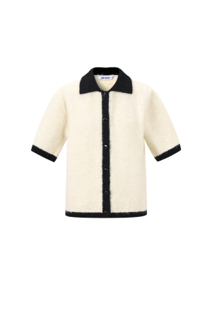 Pull En Fibre De Polyester Tricoté Pour Femme Style Décontracté Contraste De Couleurs h5 