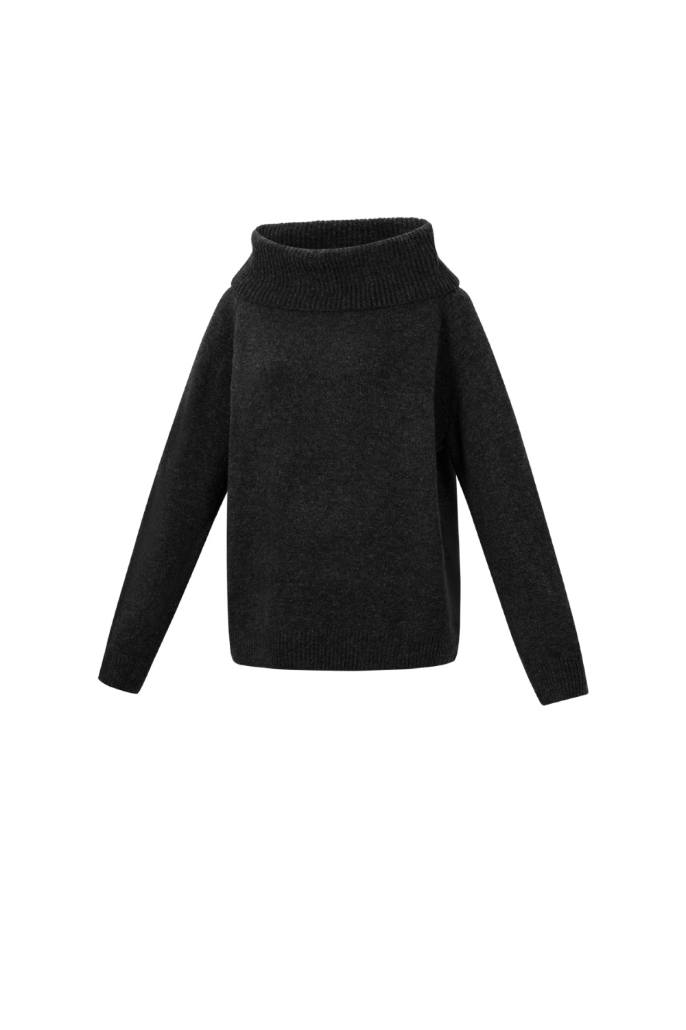 Pull Femme À Épaules Dénudées En Fibre De Polyester Tricotée Élégant Couleur Unie Image2