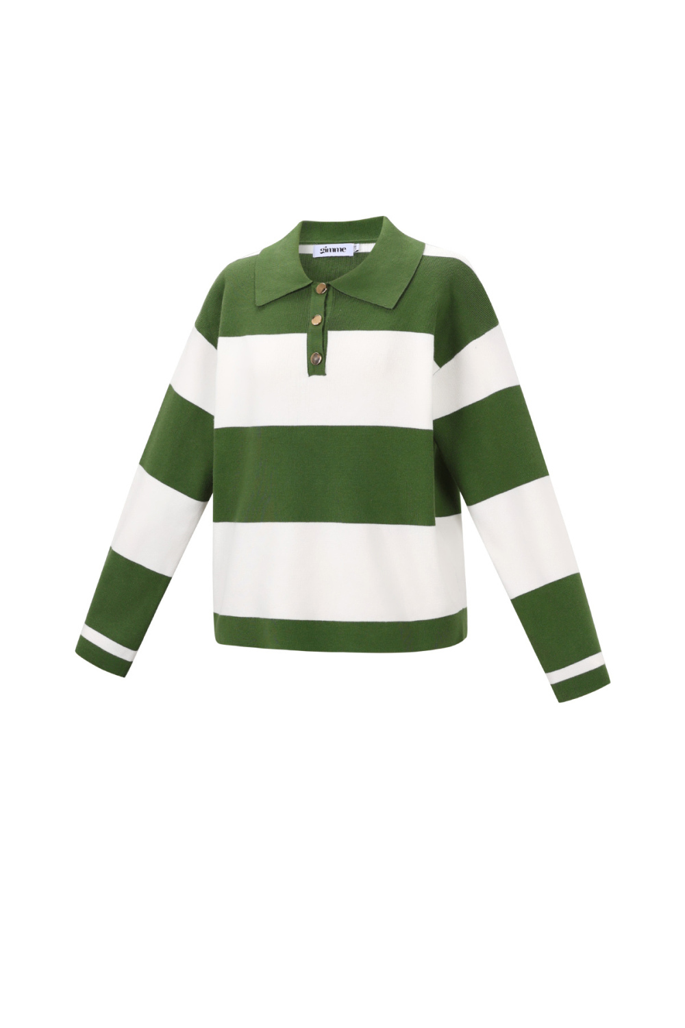 Pull À Col Polo Femme En Viscose Tricotée Rayures Automne/Hiver Image2