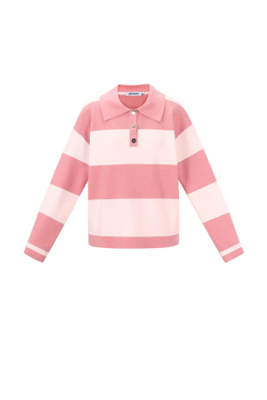 Pull À Col Polo Femme En Viscose Tricotée Rayures Automne/Hiver h5 Image11