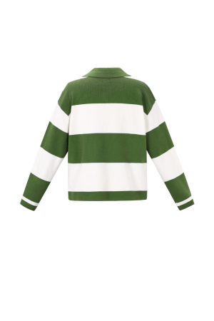 Pull À Col Polo Femme En Viscose Tricotée Rayures Automne/Hiver h5 Image3