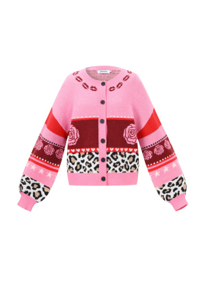 Cardigan Femme En Fibre De Polyester Tricotée Style Décontracté Imprimé Floral h5 Image12